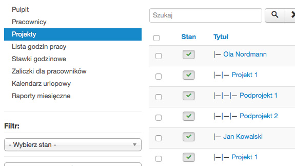 4Timeliste - Projekty