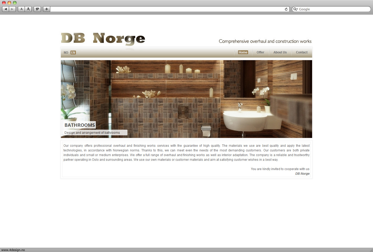 Strona internetowa: DB Norge