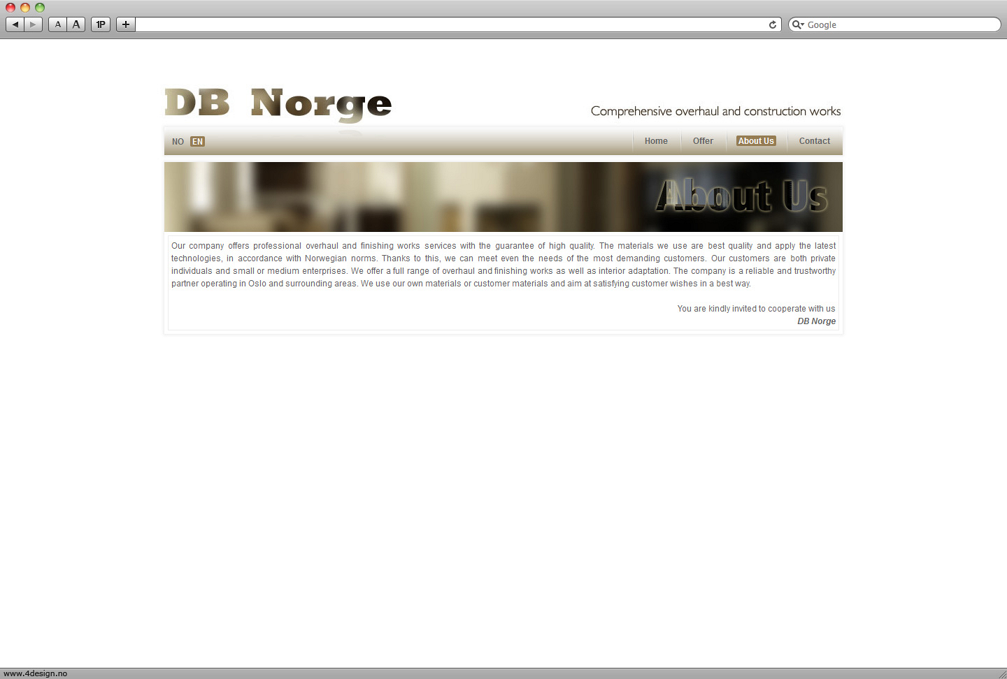 Strona internetowa: DB Norge