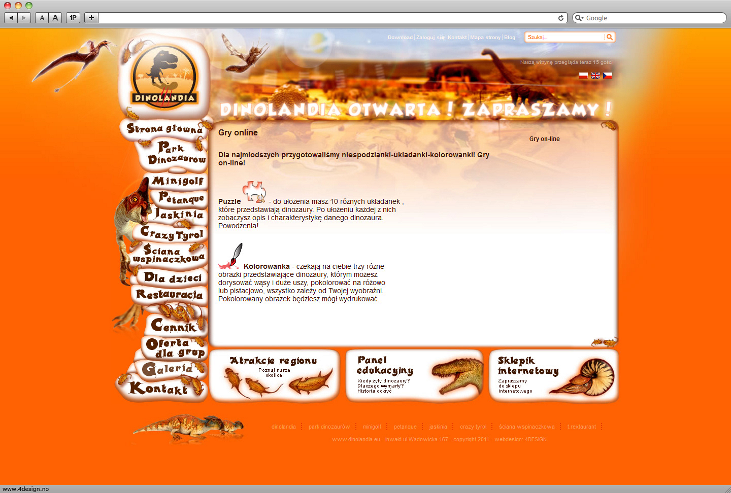 Strona internetowa: Dinolandia