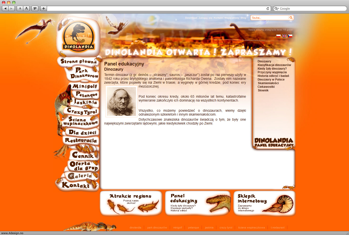 Strona internetowa: Dinolandia